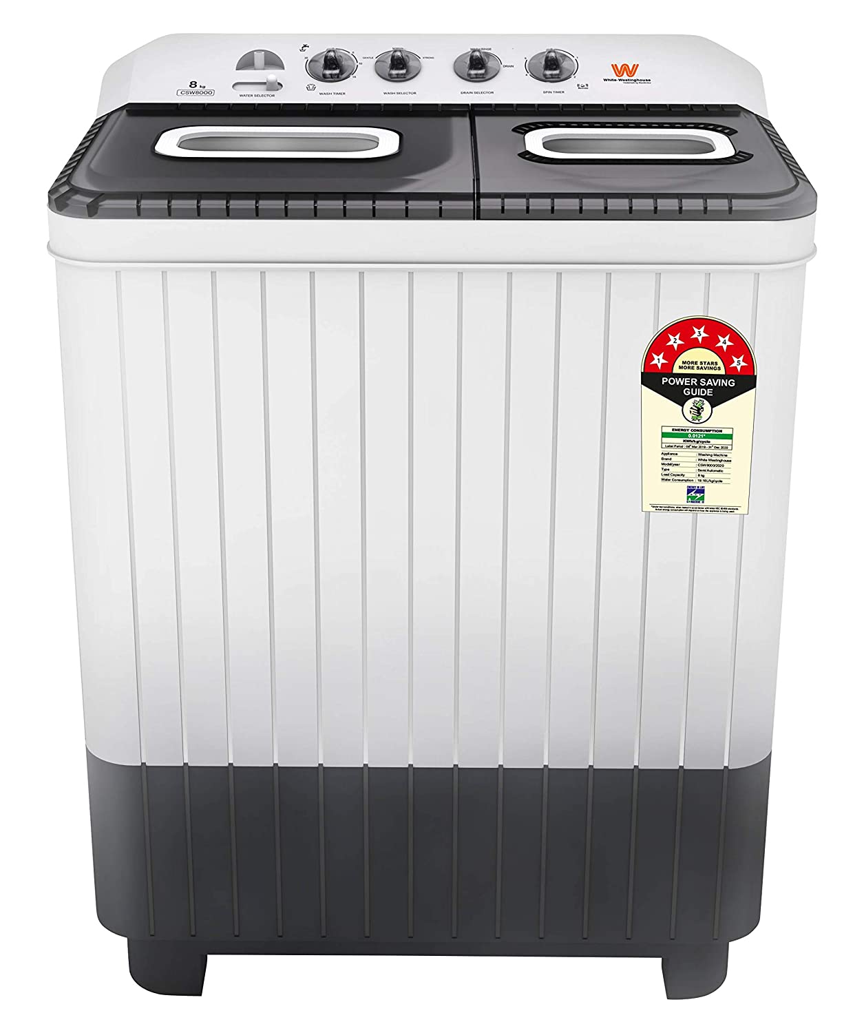 White Westinghouse 8 Kg Semi-Automatic Washing Machine